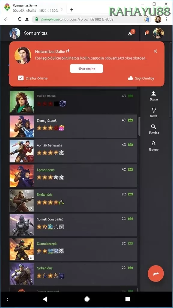 Cuplikan layar STARTOGEL — aktivitas